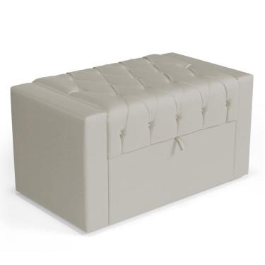 Imagem de Calçadeira Báu Solteiro Atena 90cm Capitonê Sintético Bege - Desk Design
