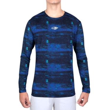 Imagem de Camiseta Manga Longa Mormaii UV Beach Tennis Estampada Azul Rajada-Masculino