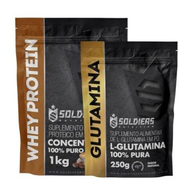 Imagem de Kit: Whey Protein Concentrado 1Kg + Glutamina 250g - 100% Importado - Soldiers Nutrition Sabor:Mocaccino
