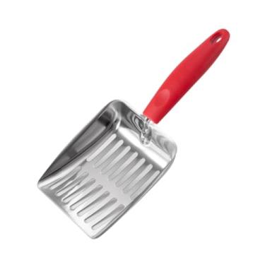 Imagem de Generic Cat Litter Pet Cleaning Scoop Long Handle Cleaner Tool Cat Sand Scoop Kitty Metal para coelhos filhotes, Vermelho