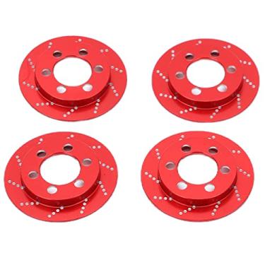 Imagem de Disco adaptador de carro RC, aparência requintada durável estilo perfeito RC disco de freio de alumínio para roda de 1,9 polegadas 1/10 carro de esteira RC(vermelho)