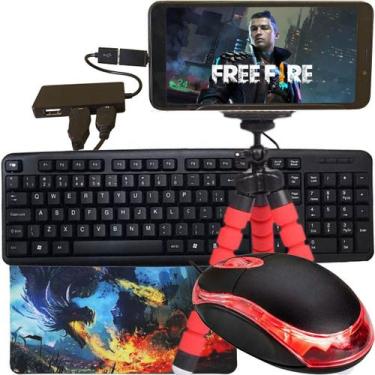 Imagem de Kit Mobilador Gamer Jogar Ff No Celular Com Teclado E Mouse - VX