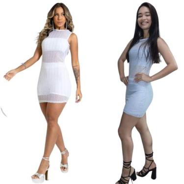 Imagem de Kit 2 Vestidos Tule e shorts Transparência  - Momento Vestidos, Branco