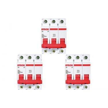 Imagem de Kit C/3 - Disjuntor Steck Din Tripolar 40A Sd63 3Ka