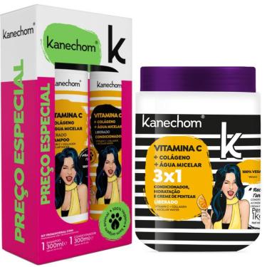 Imagem de Shampoo e Condicionador Kanechom Vitamina C + Creme de Tratamento