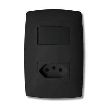 Imagem de Conjunto 1 Tecla Simples + Tomada 10 A Home Com Placa B.lux - BLUX