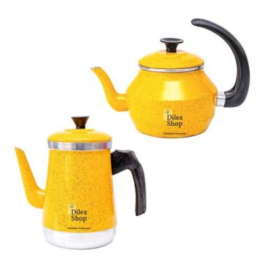 Imagem de Kit Bule E Chaleira Com Infusor Chá Café Leite Em Alumínio - DA ALUMIN