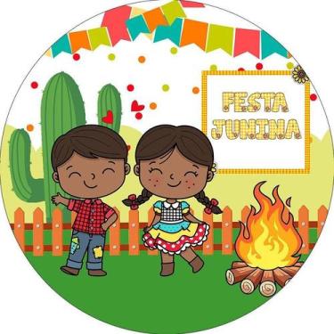 Imagem de Painel De Festa Redondo 1,50x1,50 - Festa Junina Caipirinhas 020 - Via