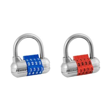 Imagem de Master Lock Cadeado Combinado para Armários de Academia, Pacote com 2, 1523EC2, Cor pode variar