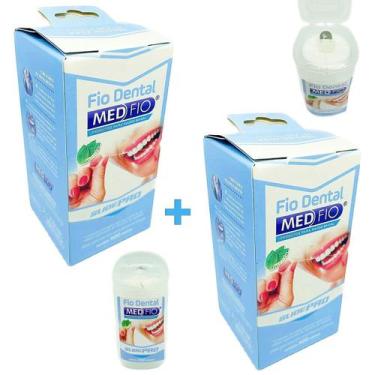 Imagem de Kit 2 Fio Dental 500m cada Aroma menta encerado Resistente - Medfio
