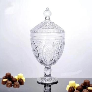 Imagem de Bomboniere De Vidro Baleiro Potiche Tampa Pedestal 32 X 16 - Cheng Xia