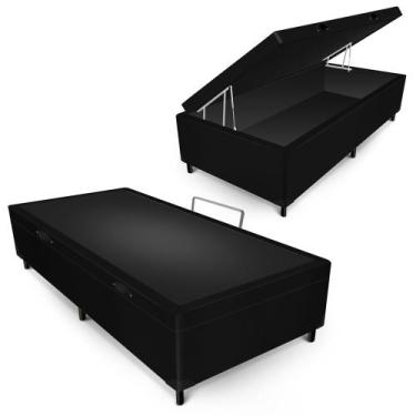 Imagem de Box Baú Max Ultra Suede Preto Solteiro Americano 96x203x42cm - MAXPUMA