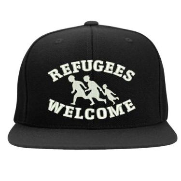 Imagem de Boné Bordado - Refugees Welcome Bem Vindos Refugiados Antifa - HIPERCA