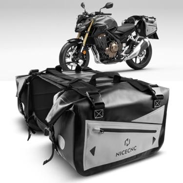 Imagem de NICECNC Bolsa de sela de PVC impermeável para motocicleta cinza