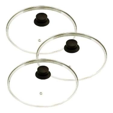 Imagem de Jogo Tampas Vidro Temperadas Avulsas Panelas 22, 24 E 28cm - OkayShop