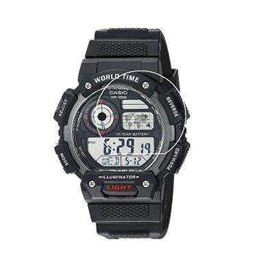 Imagem de Zshion Protetor de tela para Casio AE1400 AE-1400, protetor de tela ultrafino, à prova de explosão, antiarranhões, cobertura total para Casio AE-1400 HD transparente (pacote com 3)