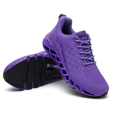 Imagem de TSIODFO Feminino Roxo Tênis de Corrida para Tamanho 7.5 Rendas Até Tênis Atlético Caminhada Sapato Ginásio Treino Corredor Jogging Tênis
