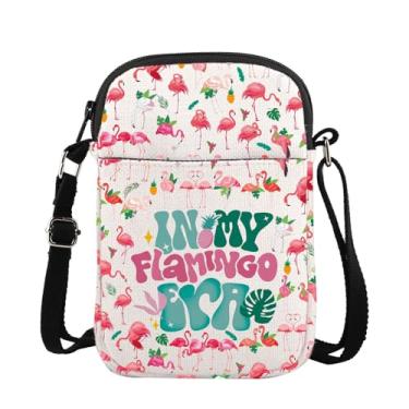 Imagem de TGBJE Bolsa transversal Flamingo In My Flamingo Era Presente Flamingo Lover Gifts Flamazing Flamingo Bolsa com alça ajustável, Flamingo Era Cb