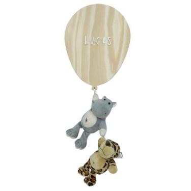 Imagem de Porta Maternidade Bexiga Floresta com Hipopótamo e Onça Quarto Bebê In