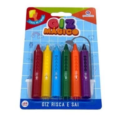 Imagem de Giz Mágico Risca e Sai com 6 Unidades - Polibrinq
