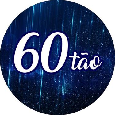 Imagem de Painel De Festa Redondo 1,50x1,50 - 60 Anos 60TÃO Azul 301 - Via Cores