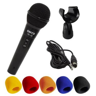 Imagem de Kit Microfone Dinâmico com Fio TK 10 com Suporte B19A e Espuma Onyx