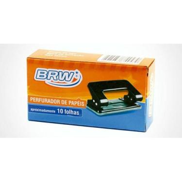 Imagem de Perfurador De Papel Metal 2 Furos - 10 Folhas - Brw