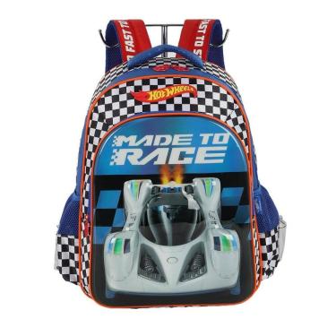 Imagem de Mochila de Costas Luxcel Hotwheels Jacquard Azul