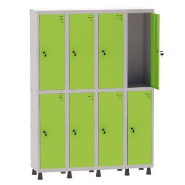 Imagem de Armário Guarda Volume Locker Roupeiro 4 Vãos 8 Portas Aço GRF504/8 Cin