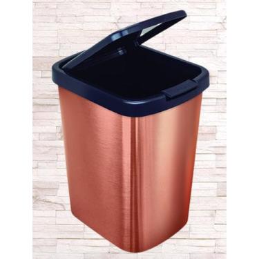 Imagem de Lixeira C/ Tampa Click Cesto 9 Litros Tipo Inox Prata Cozinha Banheiro