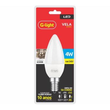 Imagem de Lâmpada Led G-light Vela Leitosa 4W Bivolt, 6500 K - Branco Frio