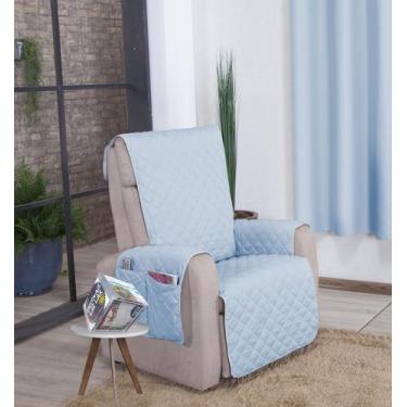 Imagem de Capa Protetor Sofá 1 lugar Poltrona Papai Avulso Azul Claro - Enxovais