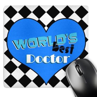 Imagem de 3dRose Mouse pad LLC 20 x 20 x 0,65 cm, Worlds Best Doctor - Azul (mp_77591_1)