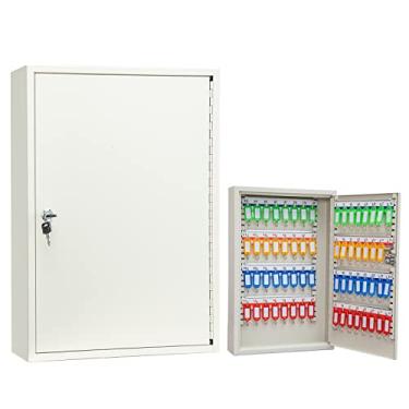 Imagem de Furnishh Caixa de bloqueio de chave, suporte de parede, 64 posições, trava de metal, organizador de armário com etiquetas para chaveiros, cofre de armazenamento de segurança para valets, hotéis,