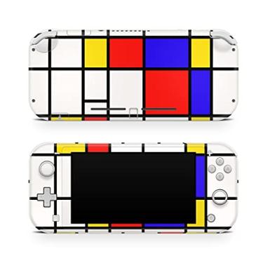 Imagem de Tacky Design Adesivo Mondrian compatível com Nintendo Switch Lite Skin Wrap, arte de pintura estilo abstrato para Nintendo Switch Lite, decalque completo de vinil premium 3M.