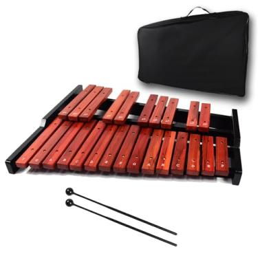 Imagem de ENNBOM 25 chaves Glockenspiel portátil xilofone instrumento profissional de percussão com marretes e bolsa de transporte