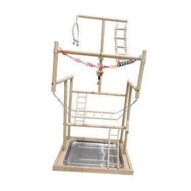 Imagem de IEUDNS Parrot Playground Bird Gym Bird Cage Acessórios Parrot Playstand Madeira Perch Stand para Pássaros Pequenos Aves Budgerigar Calopsita,