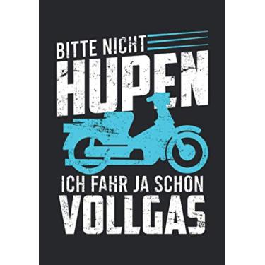 Imagem de Notizbuch A5 kariert mit Softcover Design: Nicht hupen fahre schon Vollgas Moped Mofa Führerschein: 120 karierte DIN A5 Seiten