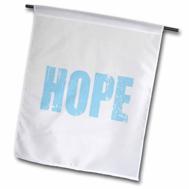 Imagem de 3dRose fl_49764_1 Bandeira de jardim com arte inspiradora Grunge Hope, azul água, 30,5 x 45,7 cm