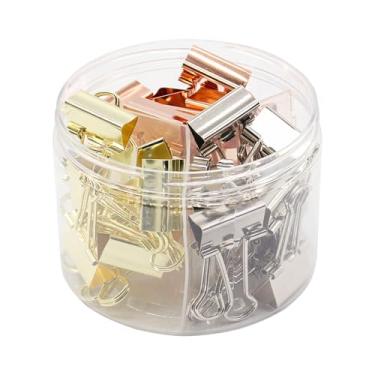 Imagem de Grampos de papel para fichário, clipes de papel, 25 mm, conjunto de 3 cores, 36 peças de clipes de escritório de tamanho médio para casa, escola e negócios