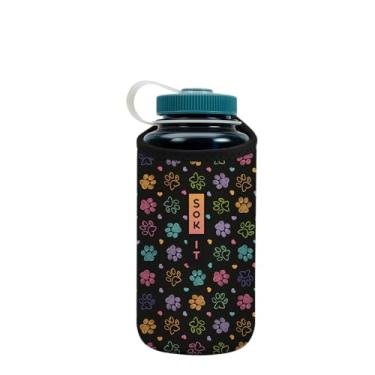 Imagem de Sok It BotlSok Capa de neoprene isolada para garrafa de água (pegadas peludas, serve em Nalgene de 946 ml)