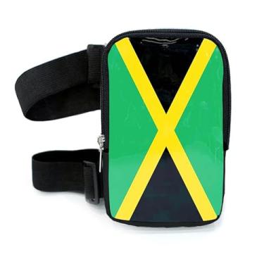 Imagem de Bolsa de coxa com bandeira | Arnês de perna para mulheres | Bolsa de cintura para atividades ao ar livre | Pochete de caminhada de carnaval com alças ajustáveis, Jamaica, One Size, Bolsa de coxa