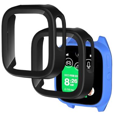 Imagem de Kuaguozhe [Pacote com 2 protetores de tela compatíveis com Gizmo Watch 3 Adventure para crianças, capa protetora geral de policarbonato rígido de vidro temperado, preto