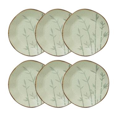 Imagem de Conjunto 6 Pratos Fundo 22,5 cm Ryo Bambu Porcelana Oxford