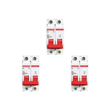 Imagem de Kit C/3 - Disjuntor Steck Din Bipolar 25A Sd62 3Ka