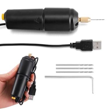 Imagem de Furadeira elétrica, ferramenta rotativa sem fio - Perfuração manual,Furadeira portátil recarregável, furadeira portátil USB, furadeira elétrica portátil para artesanato, suprimentos para fabricação de