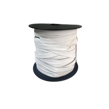 Imagem de Rolo de Elástico chato Branco N14- 0.8mm largura 50 metros - Monitex