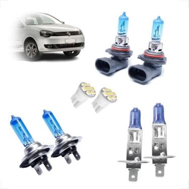 Imagem de Kit de Lâmpadas Halogena Super Branca Farol Baixo H7 Alto H1 e Milha H
