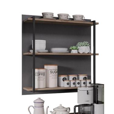 Imagem de Prateleira Industrial Tripla Cozinha Suspenso Painel Emi 70,5cm M12 - 