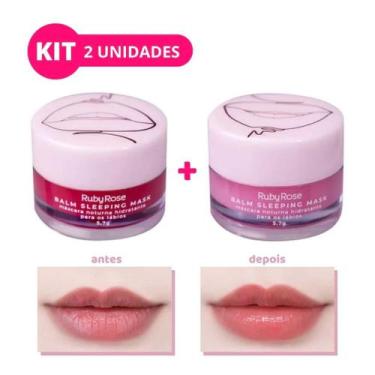 Imagem de Kit Máscara Labial Noturna Ruby Rose Balm Hidratante Recuperador HB-85